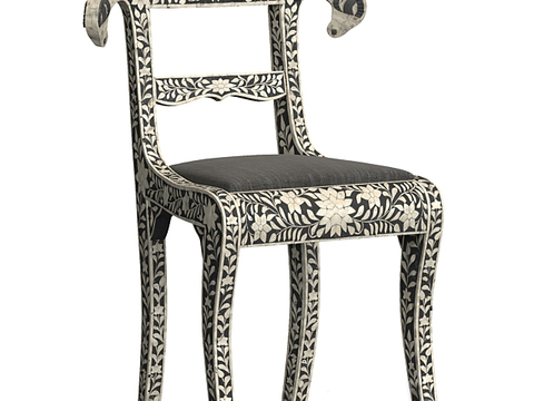 European classical pattern solid wood fabric Chair free