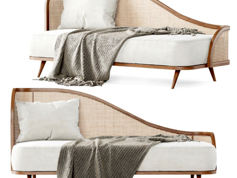 Silky Solid Wood Woven Chaise