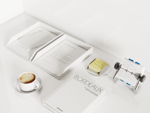 Modern office desktop document ornaments