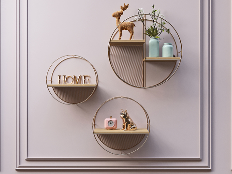 Nordic metal round wall cabinet