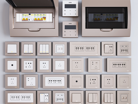 Modern switch socket panel strong electric box combination