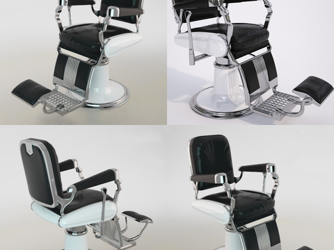 Modern black leather barber chair