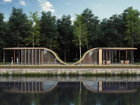 Modern Lakeside Viewing Pavilion