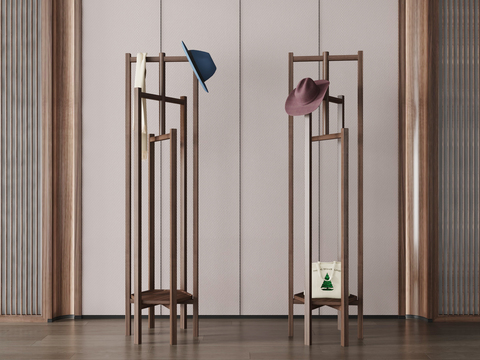 New Chinese-style Solid Wood Coat Rack