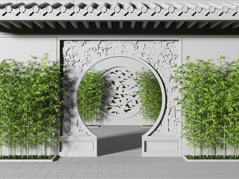 New Chinese Gardening Sick Moon Door