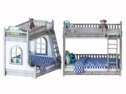 Jane European solid wood bunk bed for children