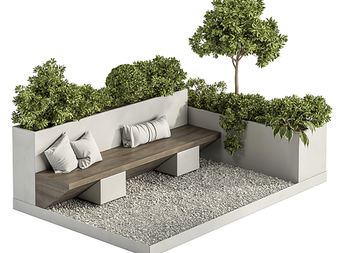 Modern outdoor flower bed seat