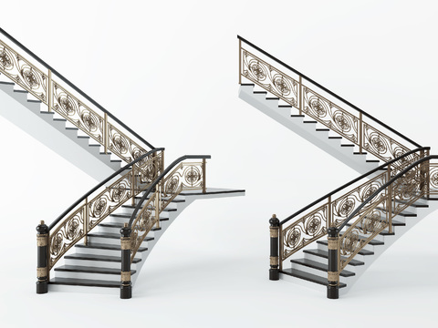 European-style iron staircase