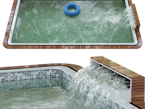 Outdoor Natatorium Hot Spring Pool Bath Lifebuoy