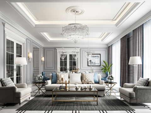 Alexander Savinov design Neoclassical Style living room dining room