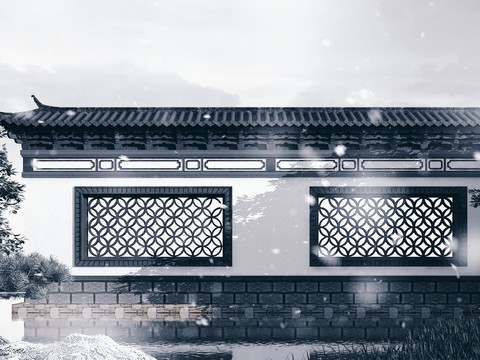 Chinese-style shadow wall