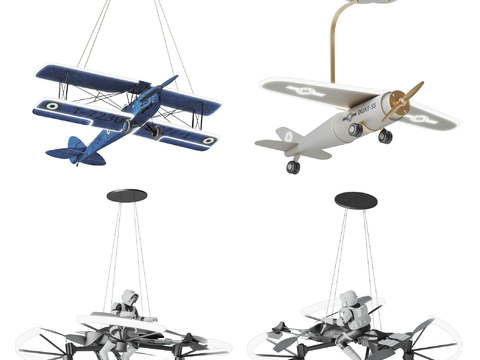 Modern children's airplane chandelier