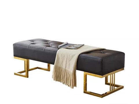 Modern Leather Bed End Stool Foot Free