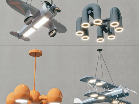 Modern aircraft chandelier for children