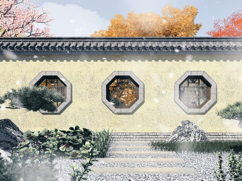 Chinese ancient garden wall