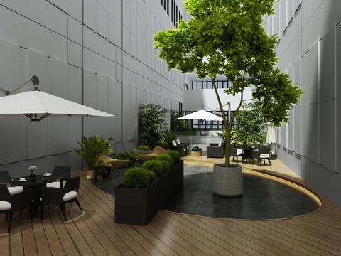 Modern Terrace Office Rest Area