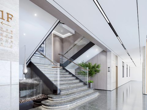 Staircase of modern office building