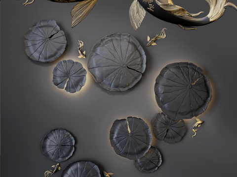 New Chinese carp lotus leaf wall decoration pendant