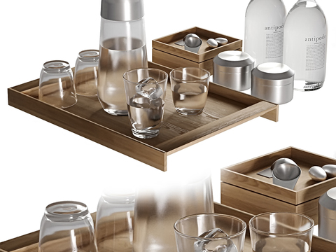 Tableware glass water bottle tray