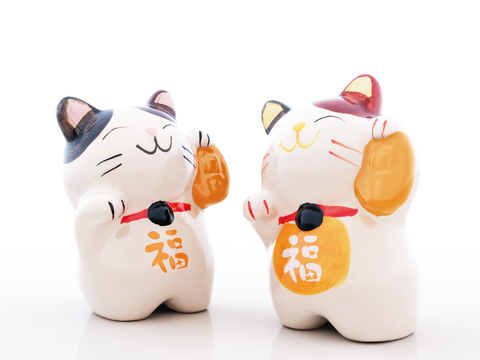 Modern Lucky Cat Sculpture Ornaments