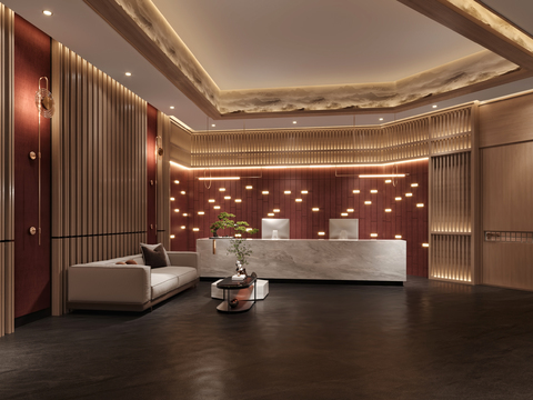 New Chinese Hotel Front Desk Lobby