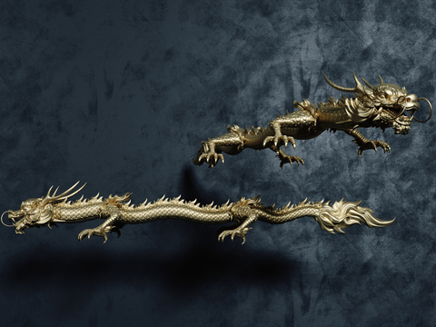 Golden Dragon Sculpture