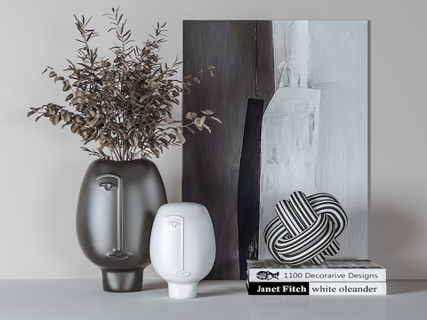 Nordic Face Vase Book Ornaments