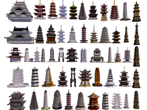 Chinese-style pagoda ancient pagoda tower stupa stone pagoda