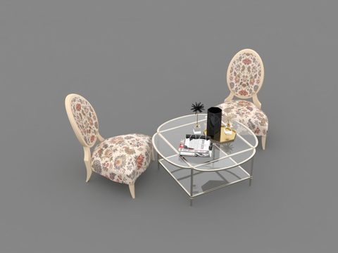 Jane European solid wood fabric stainless steel glass leisure tables and chairs free of charge