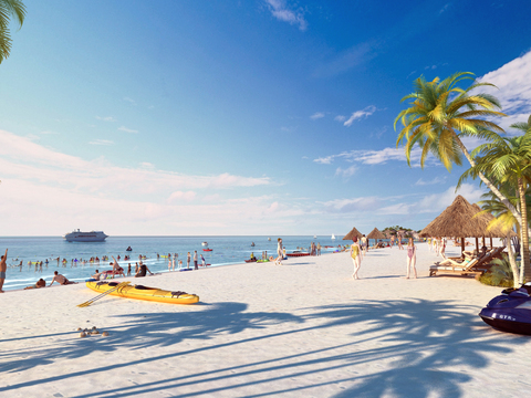 Modern Seaside Beach Landscape