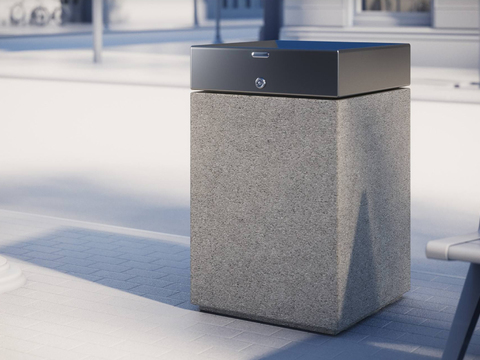 Modern square trash can