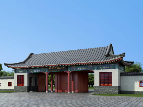 Chinese ancient temple gate