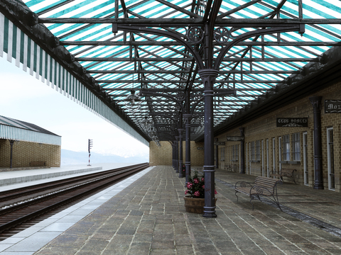 European-style railway station platform