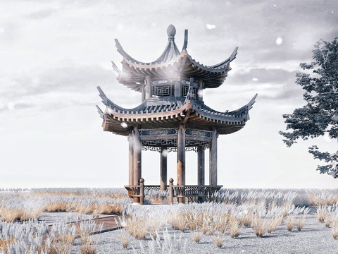 Chinese-style ancient pavilion pavilion