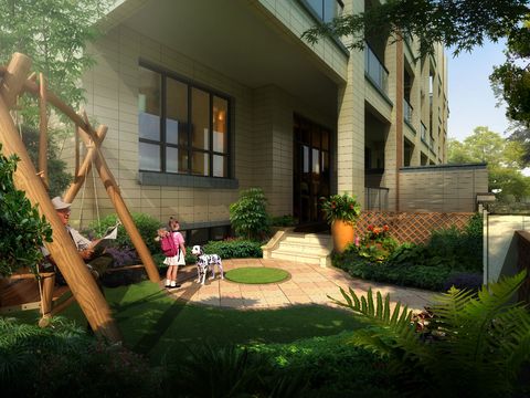 modern park swing garden landscape psd