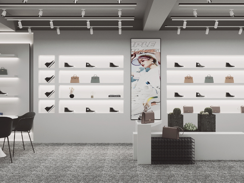 Modern minimalist shoe store