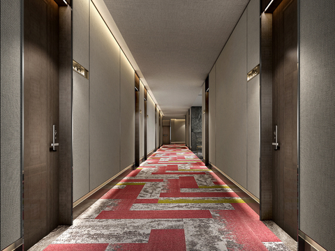 Modern hotel walkway