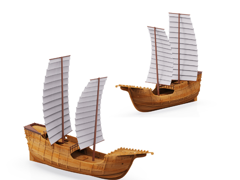 Chinese wooden sailboat