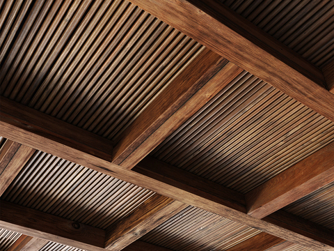 Ceiling bamboo row suspended ceiling