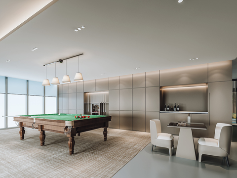 Modern billiard room recreation area