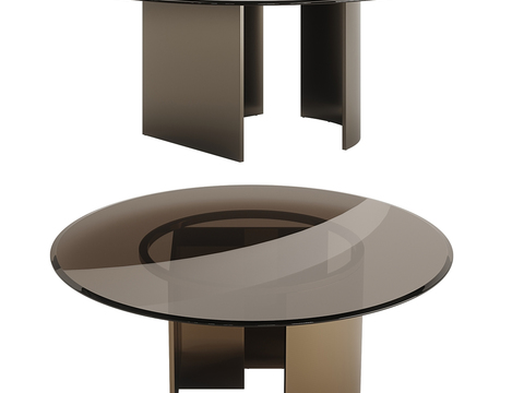 Fendi Modern Glass Round Dining Table