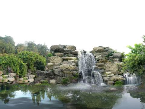 modern rockery flowing water park psd