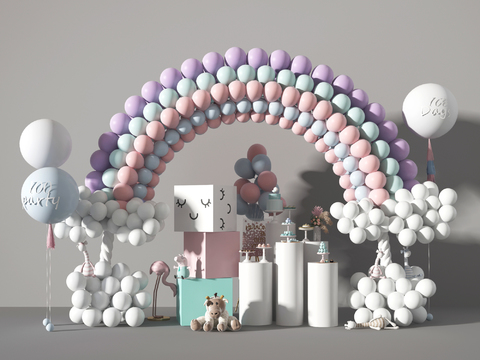 Modern Rainbow Balloon Arch