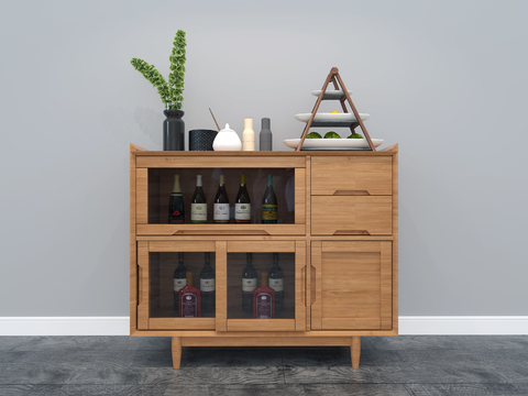 Nordic Solid Wood Sideboard