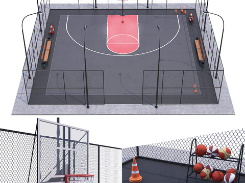 modern basketball half court