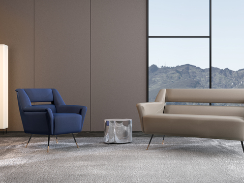 Minotti modern Lounge Chair double sofa combination