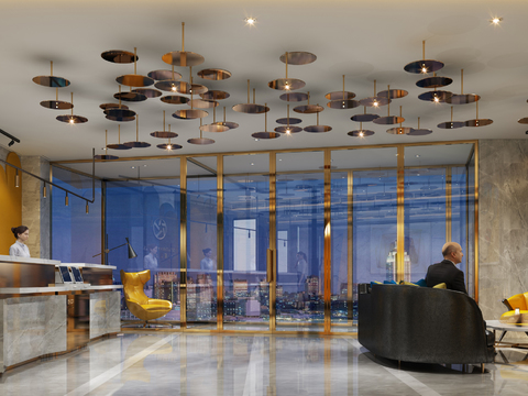 Modern Hotel Lobby Front Desk