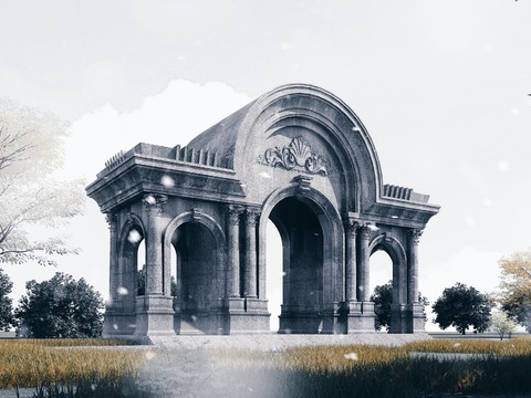 European style Arc de Triomphe architectural appearance