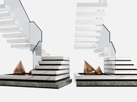 modern marble corner staircase