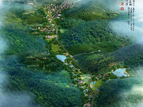 modern township planning bird's eye view psd